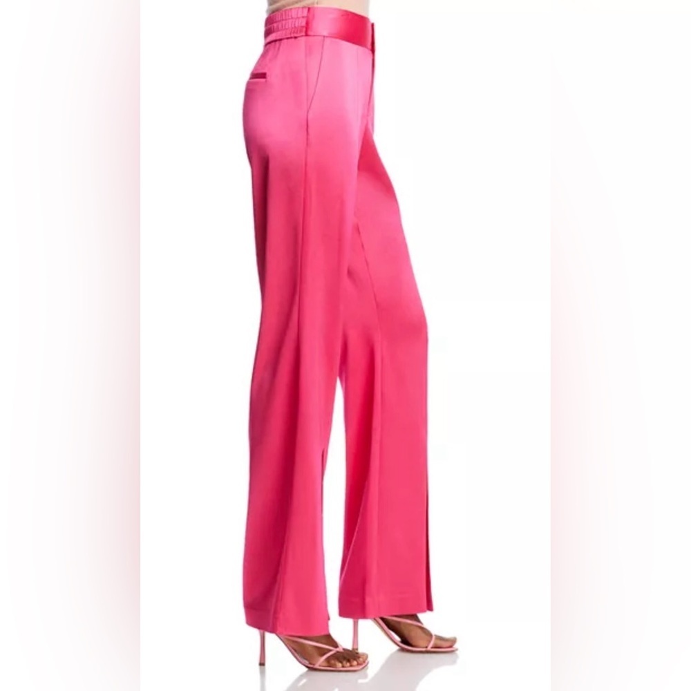 Alice + Olivia Jody Satin High Waist Slit Front Pants Size 8 EUC - Picture 3 of 10